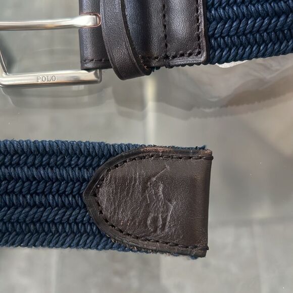 Polo Ralph Lauren 35MM Braided Stretch Buckle Belt in Navy, Size M Retail $89.50 - Picture 7 of 11